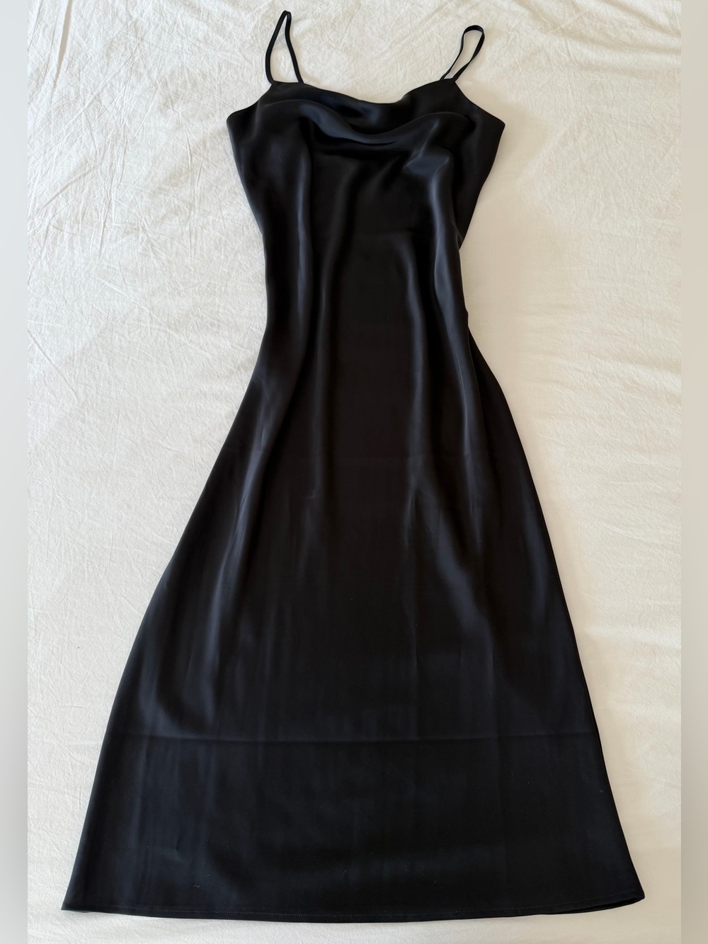 Banana Republic Satin Cowl Neck Black Slip Dress - size small